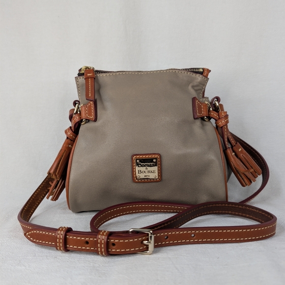 Dooney & Bourke Handbags - Dooney & Bourke Wexford Leather Mini Zip Crossbody Tan Camel